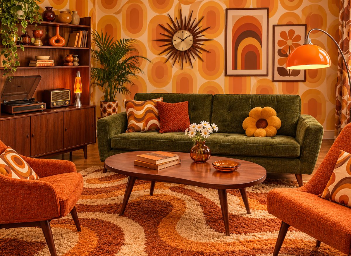 Retro home decor living room