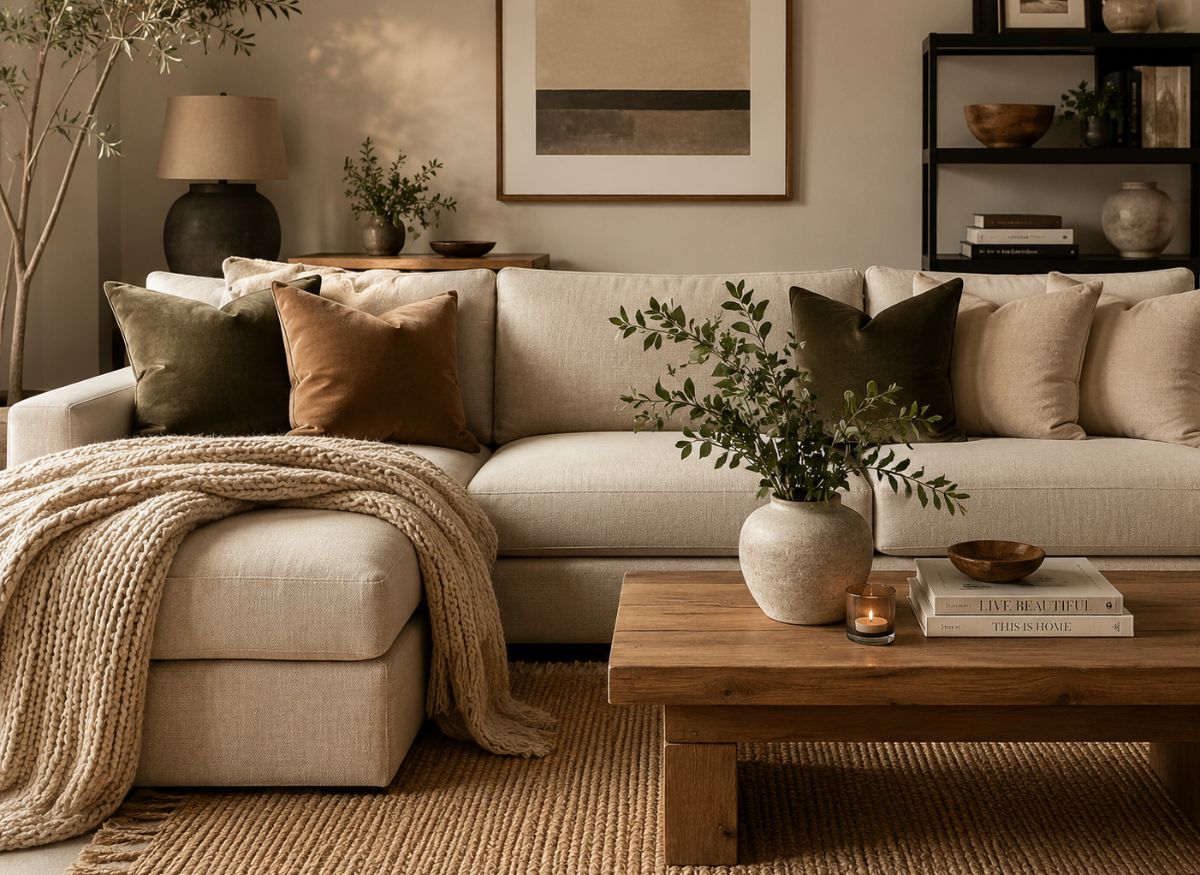Art of organizing textures living room