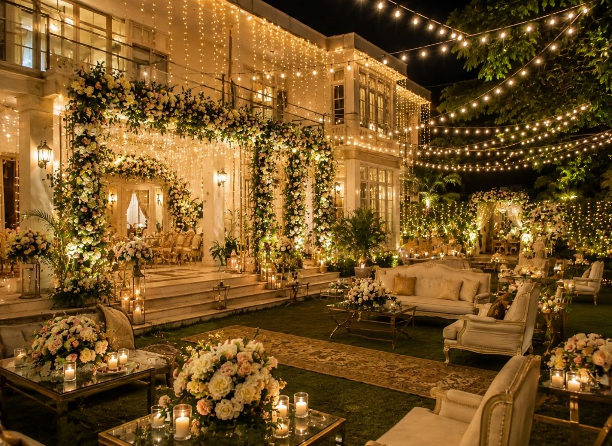 elegant home decorated for a wedding