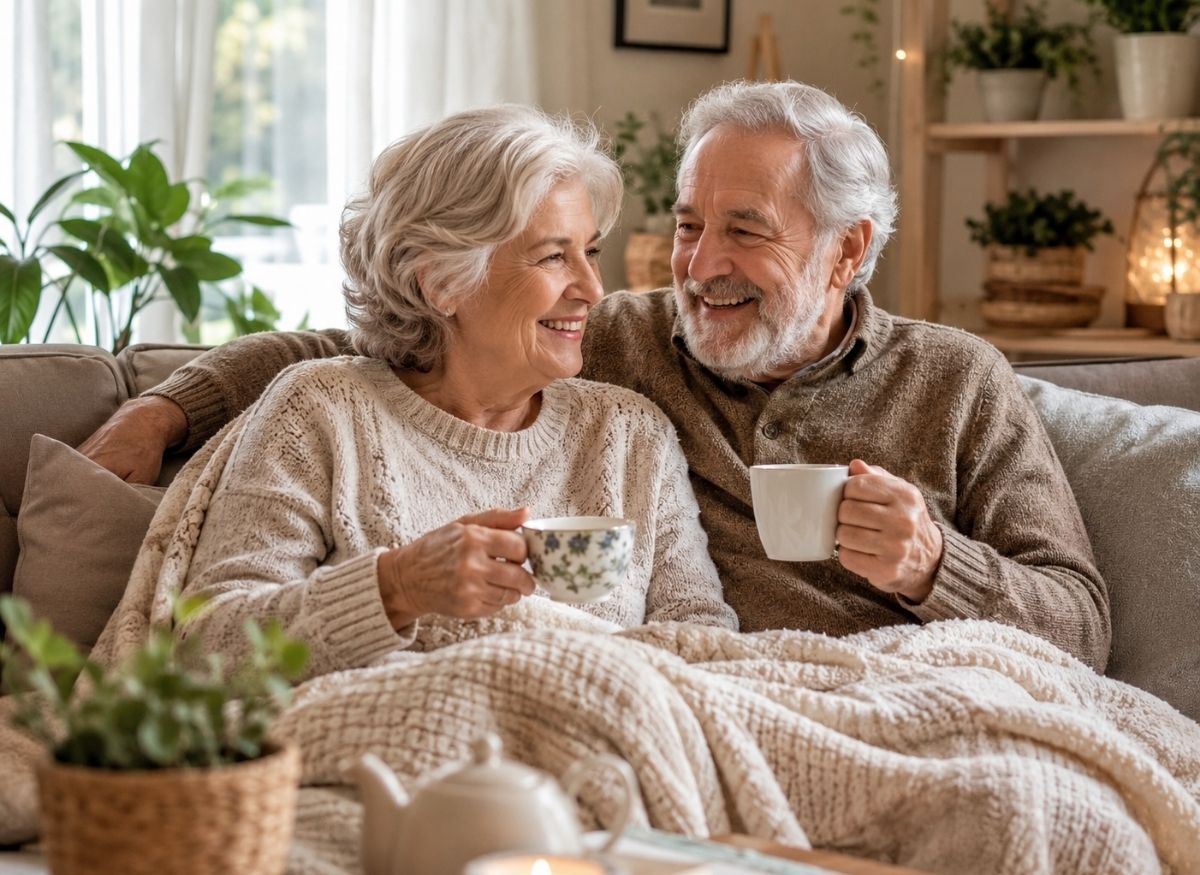 Senior couple enjoying a staycation