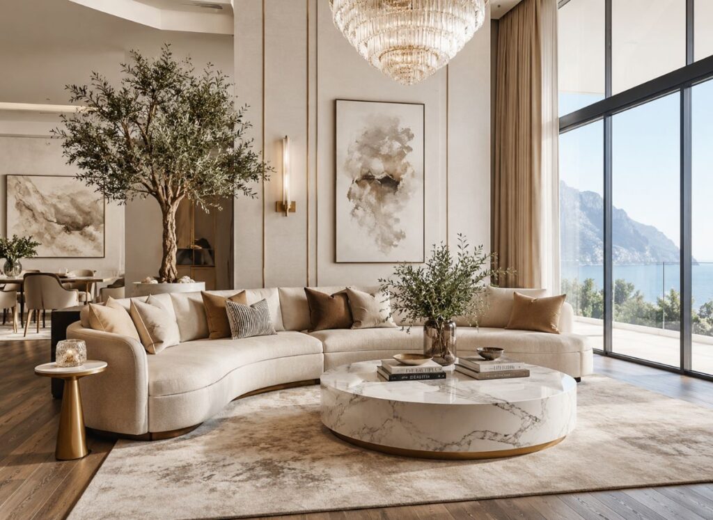 Premium luxury modern living room with elegant furniture