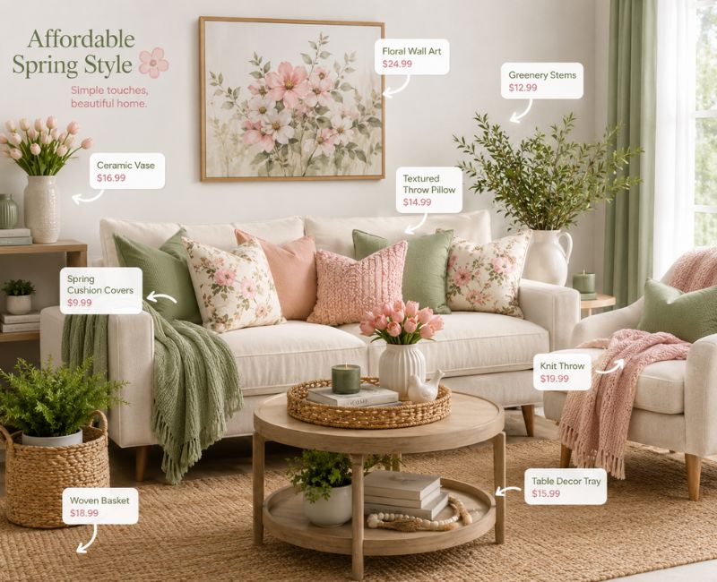Budget friendly spring room decor idea