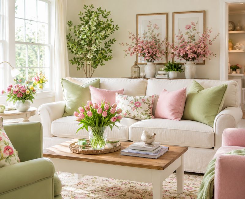 Spring Room Decor Ideas for bright living room