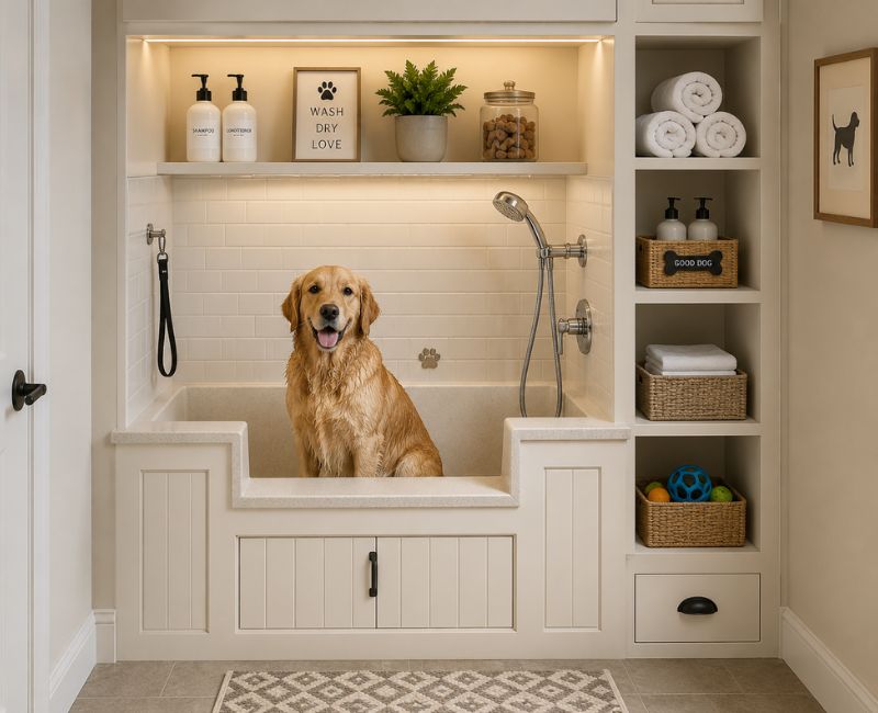 Utility room pet washing station idea

