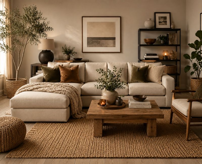 Balanced living room texture design