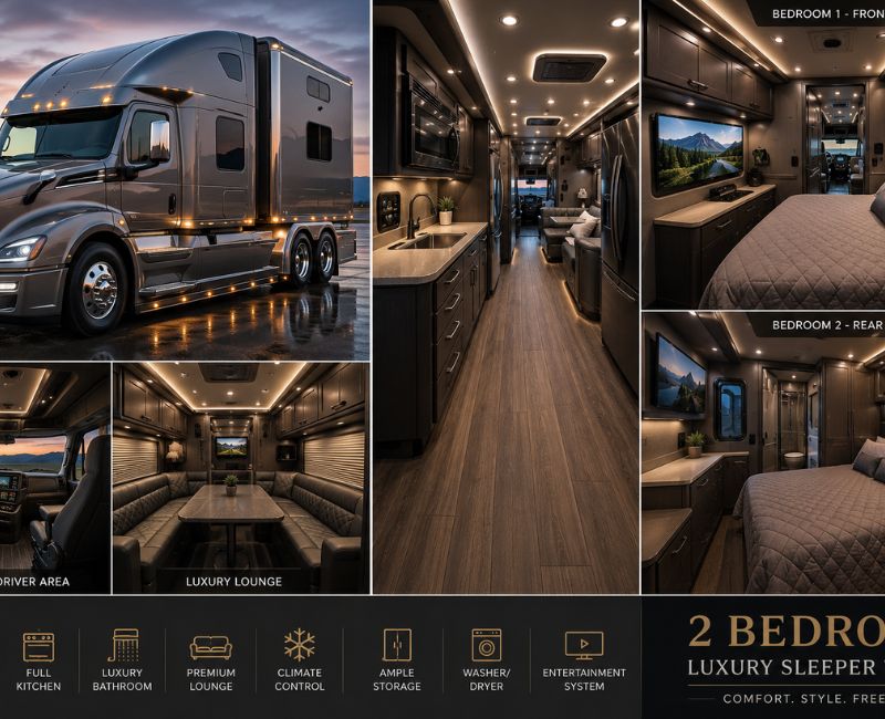 luxury 2 bedroom sleeper truck

