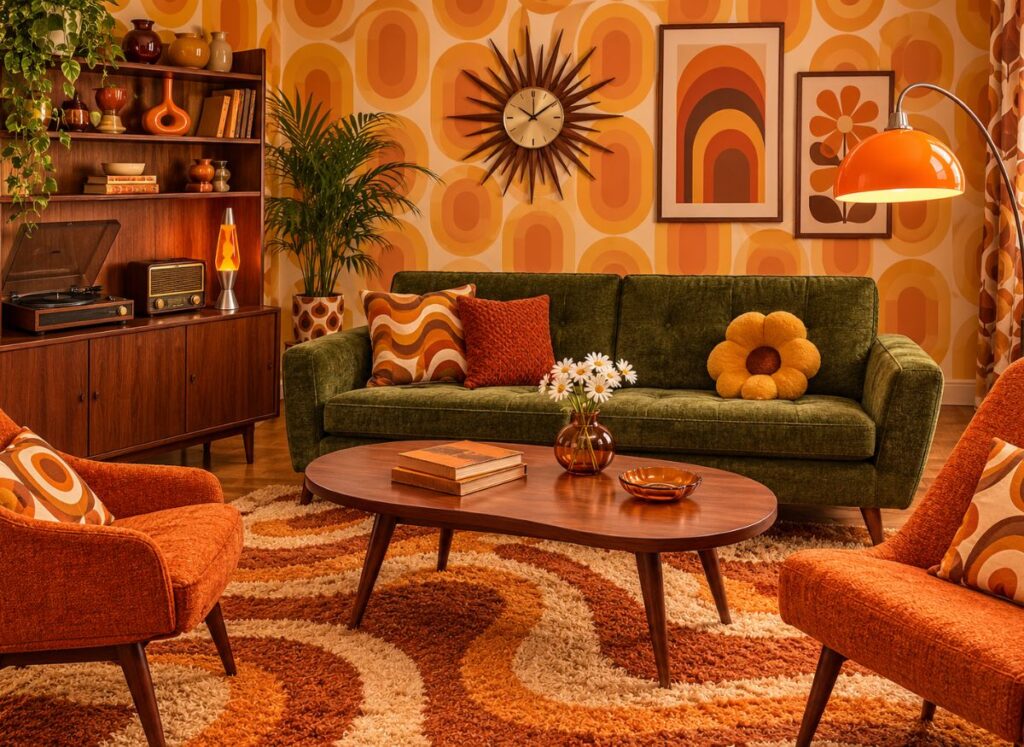 Retro style living room with vintage charm