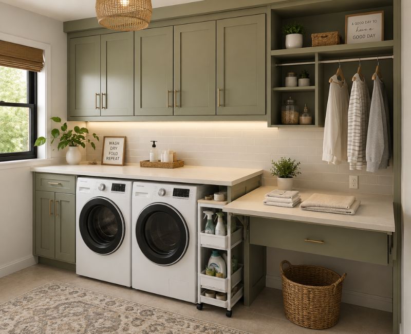 Organized utility room with smart storage solutions

