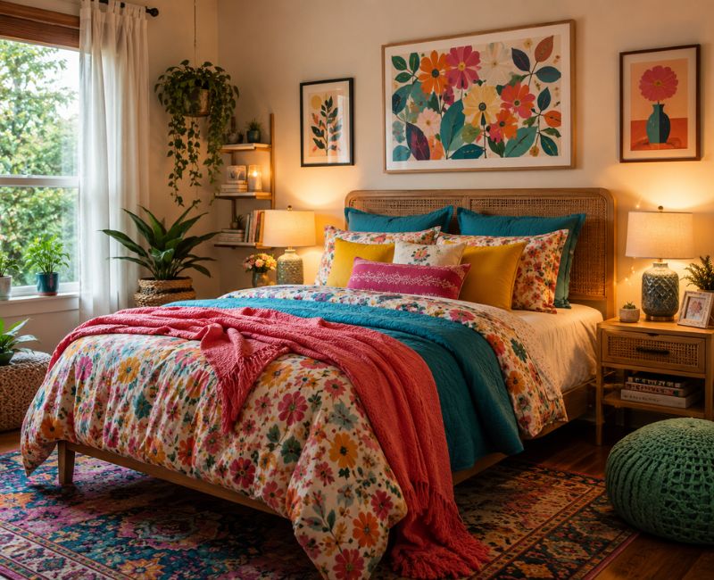 Colorful bedroom decor ideas

