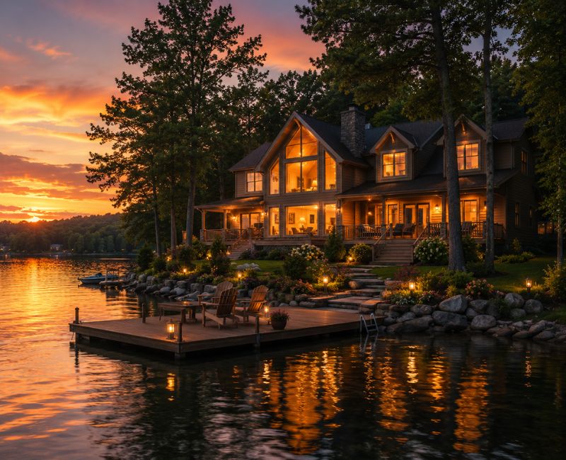 Beautiful lake home decor creating a warm and peaceful lakeside retreat