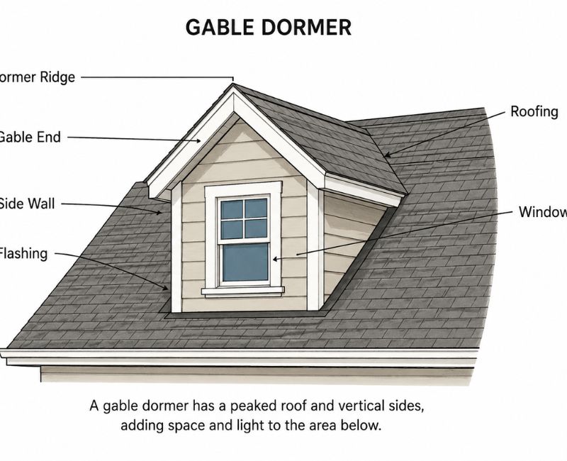 Gable dormer roof design


