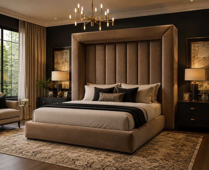 Statement boxing ring bed creating a bedroom focal point