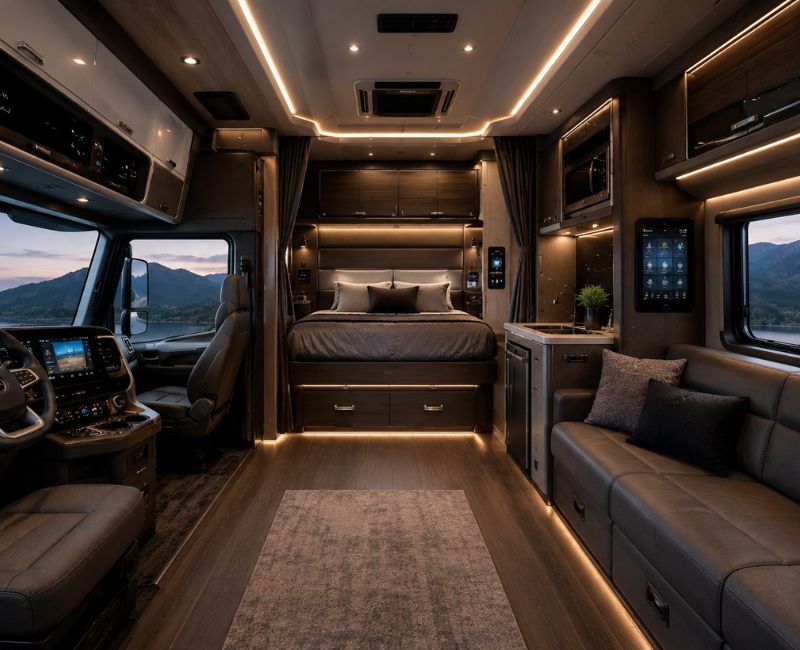 custom super sleeper truck interior

