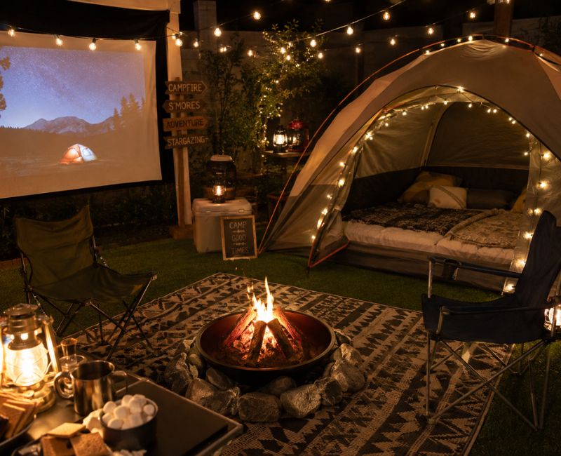 Fun backyard campout staycation

