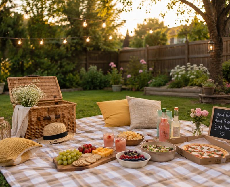 Simple backyard picnic staycation

