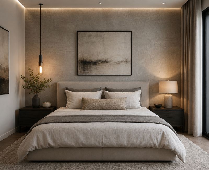 Textured wallpaper bedroom ideas