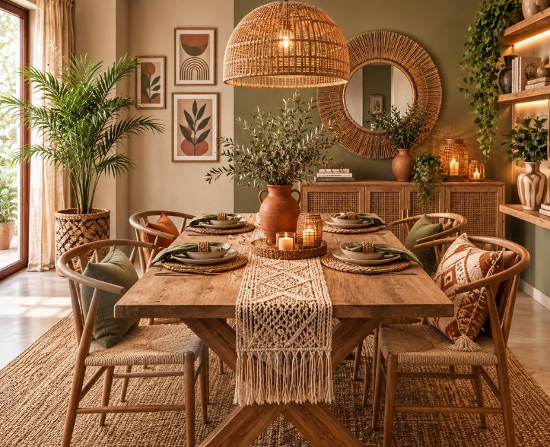 Boho dining area