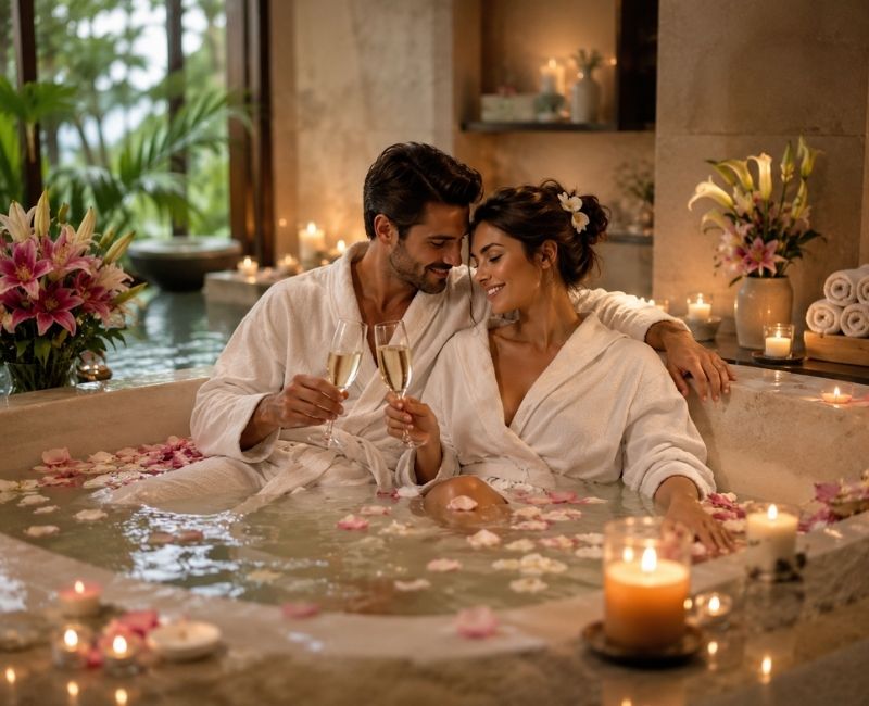 Romantic couples spa