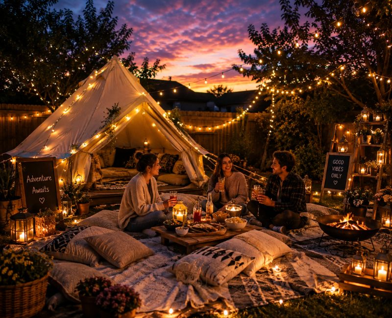 cozy backyard camping experience