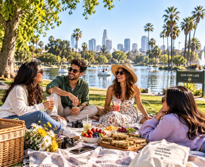 Echo Park Lake picnic