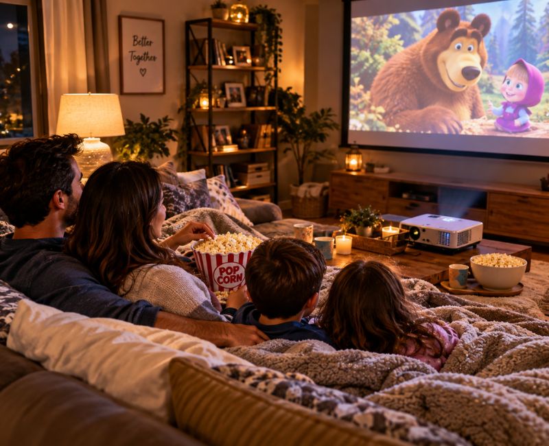 Cozy family movie night

