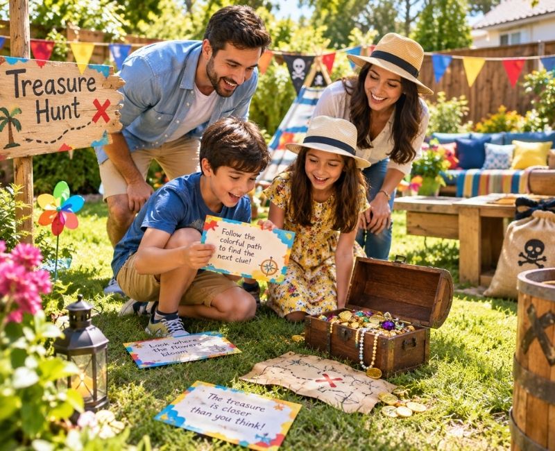  Family backyard treasure hunt
