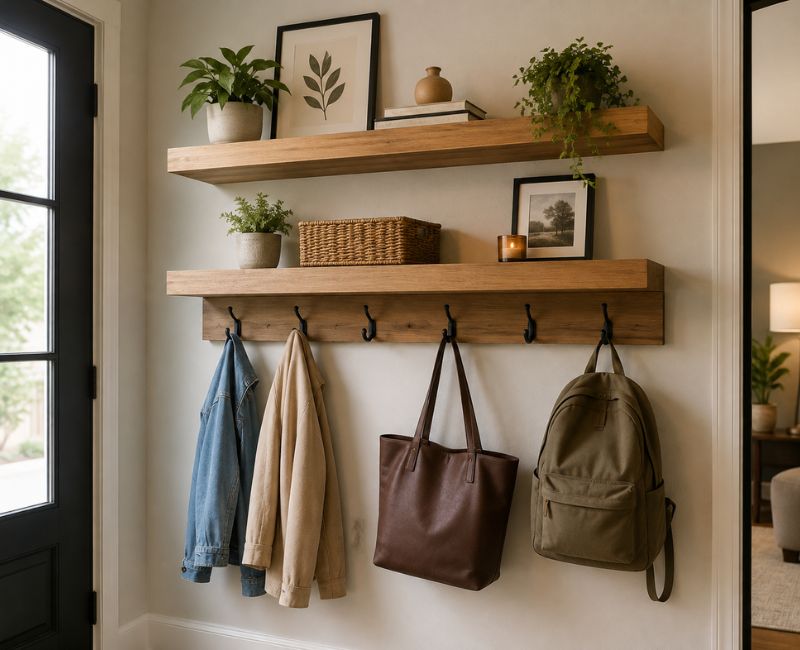 Wall hooks entryway

