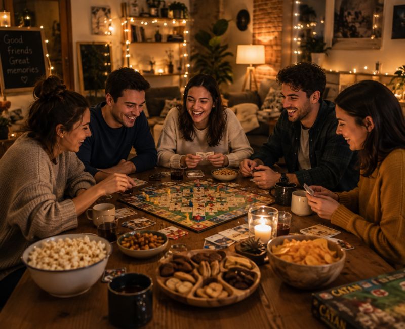 Friends playing games
