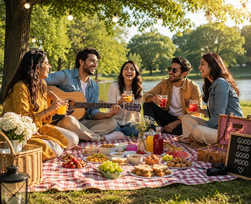 Friends enjoying picnic

