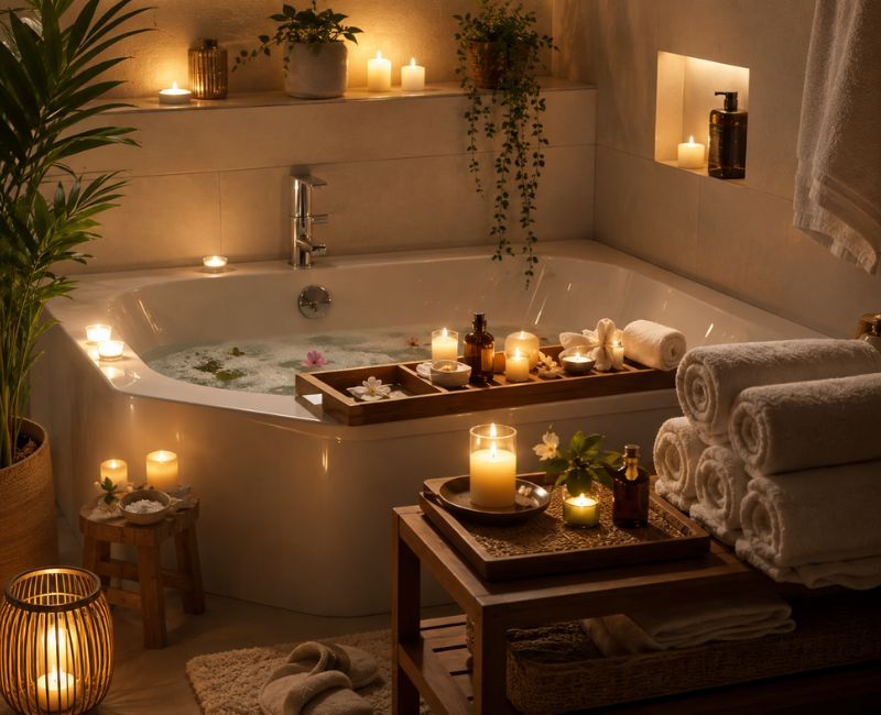 Relaxing home spa staycation

