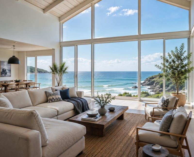 Beach house large windows

