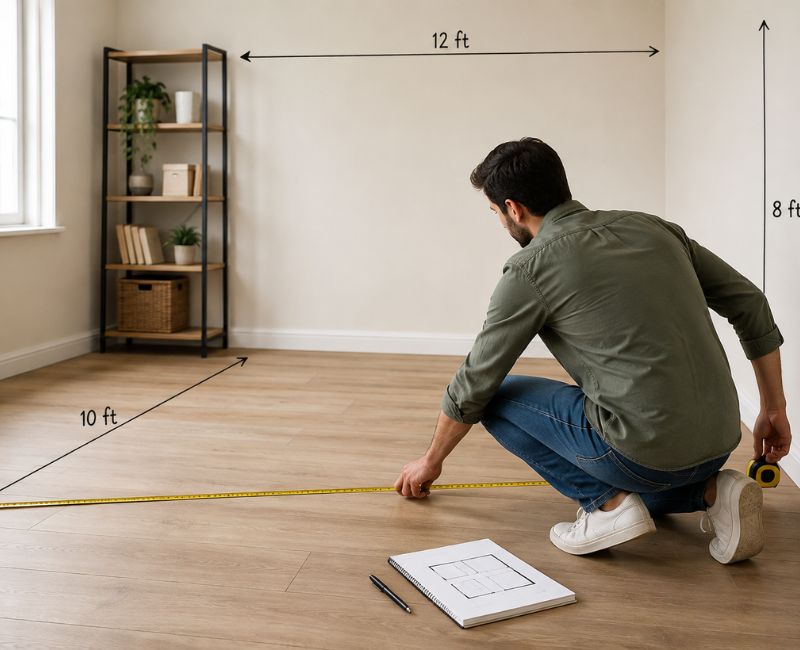 Measuring room space before buying furniture for better home planning