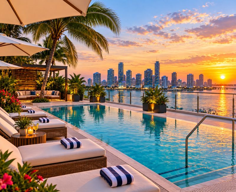 Miami rooftop pool getaway
