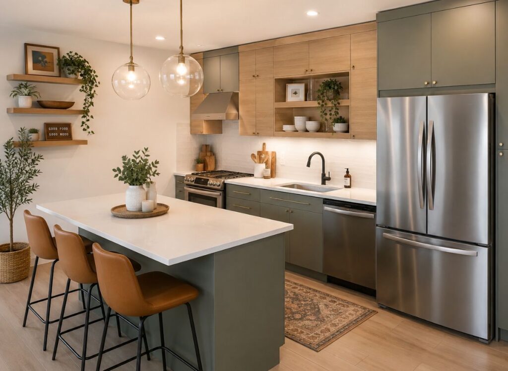 Modern IKEA kitchen with upgraded cabinets