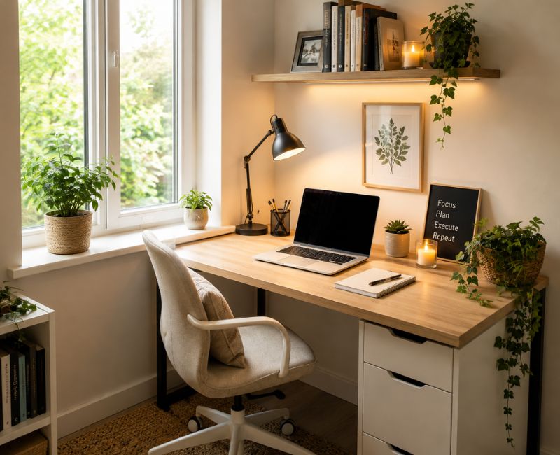 small office with natural light