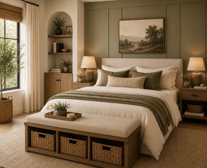 Organized bedroom storage

