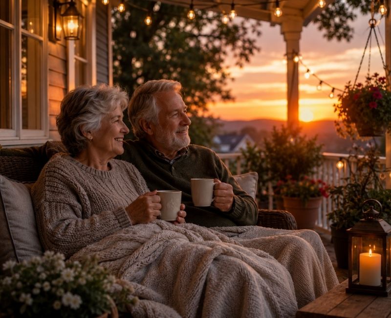  Senior couple enjoying a peaceful staycation
