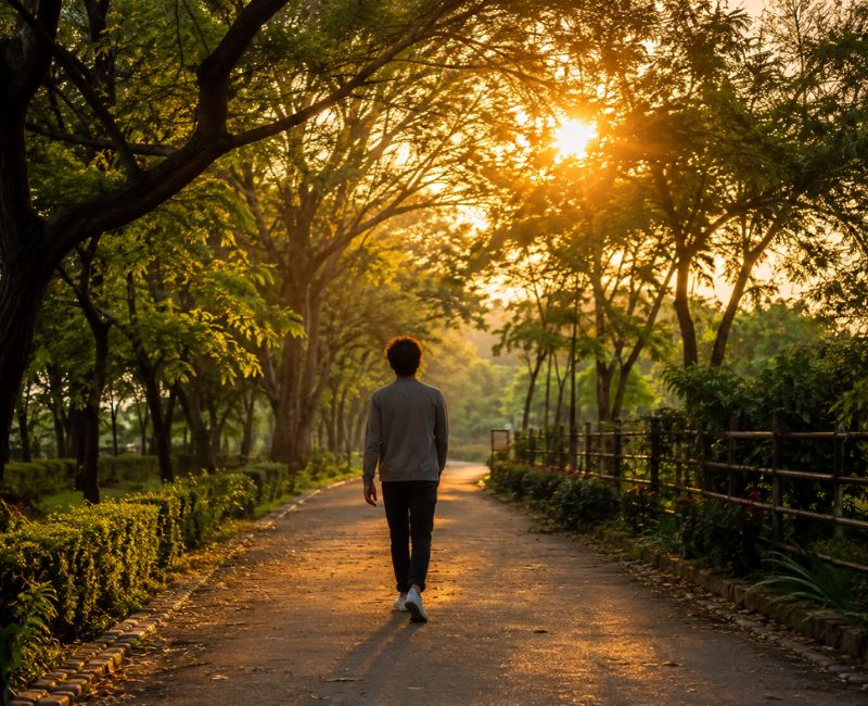 Relaxing solo nature walk
