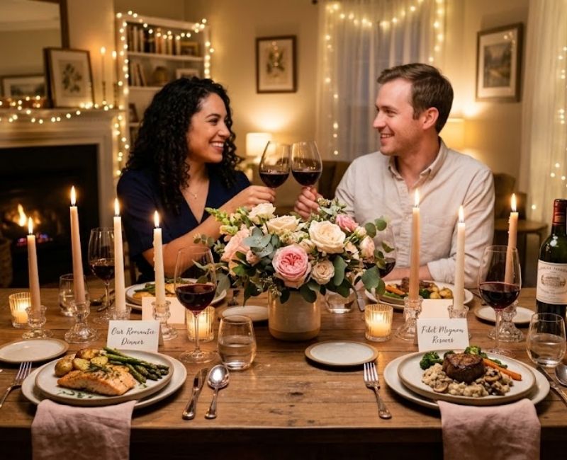  Romantic dinner at home
