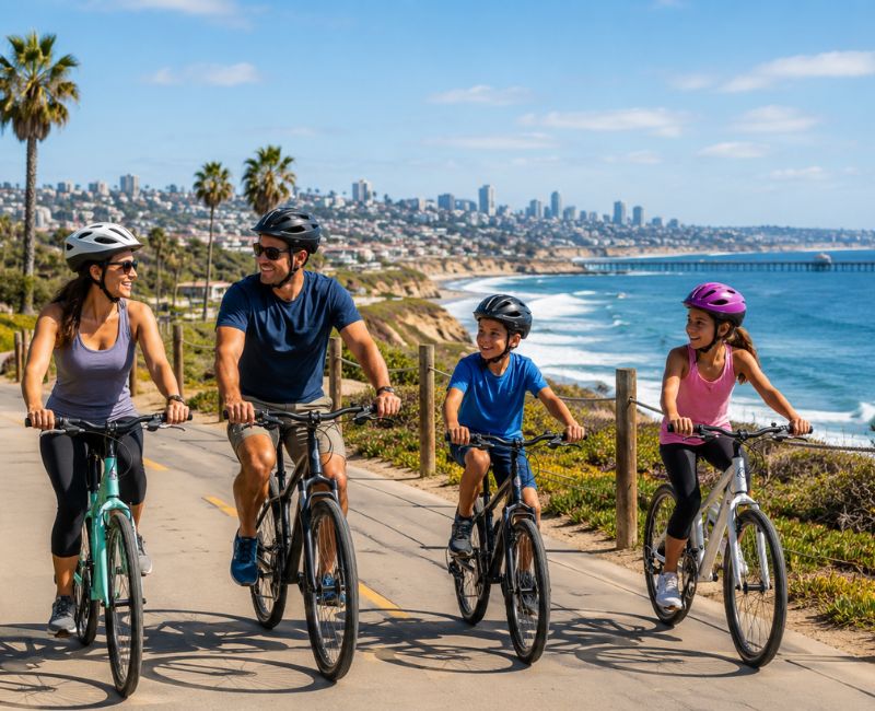 Family coastal bike ride

