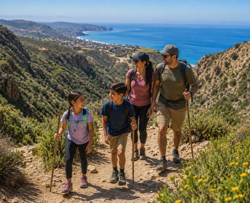 Family hiking in San Diego


