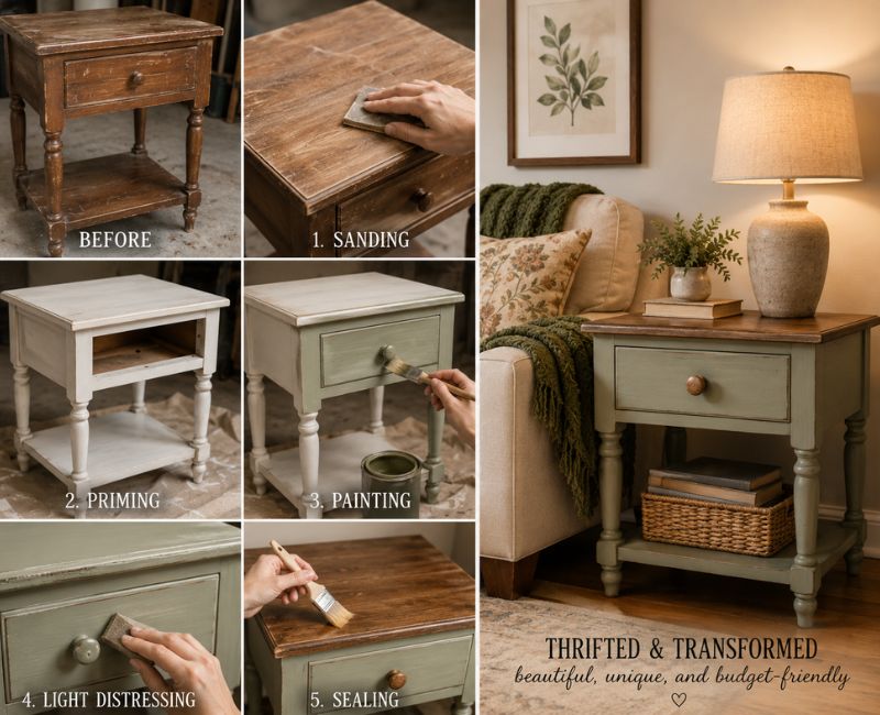 Repurposed secondhand furniture for home

