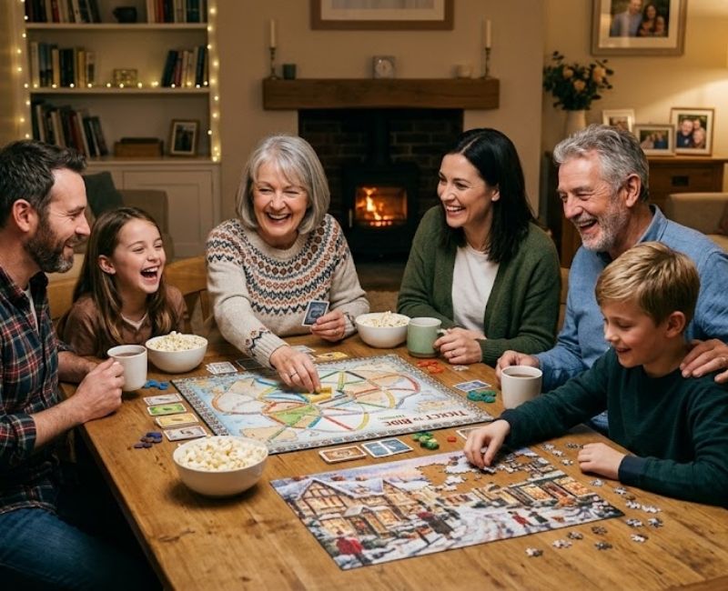  Senior family enjoying a fun game day
