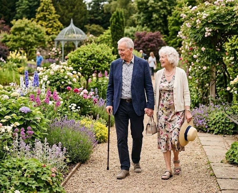 Senior couple enjoying a local attraction
