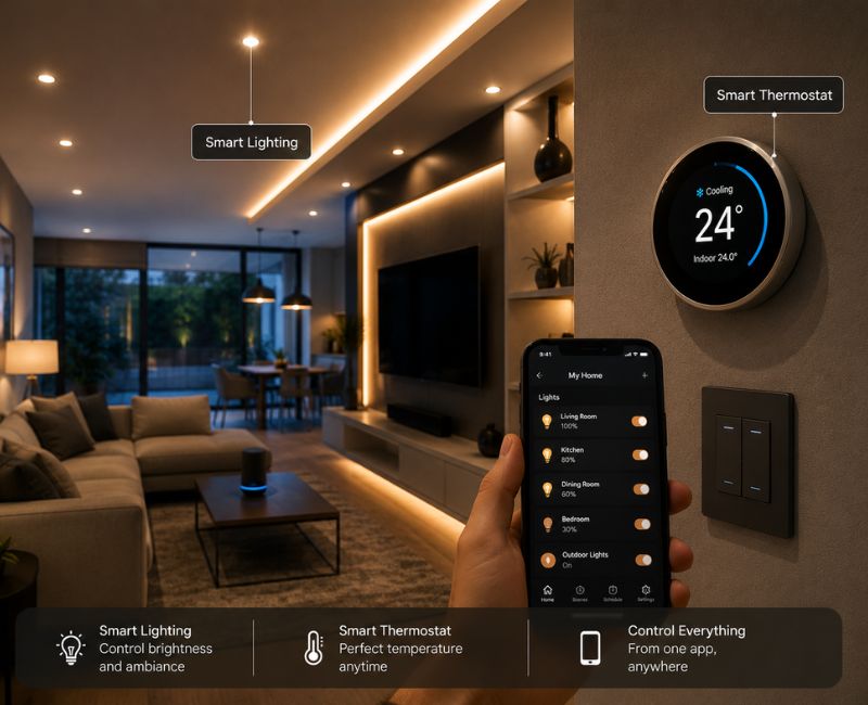 Smart lighting and thermostat

