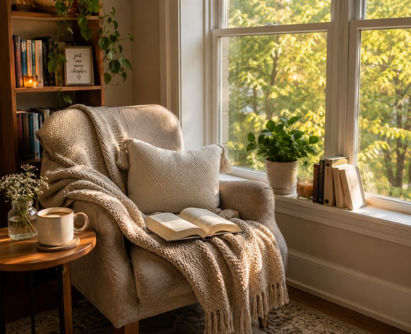 Relaxing solo reading time