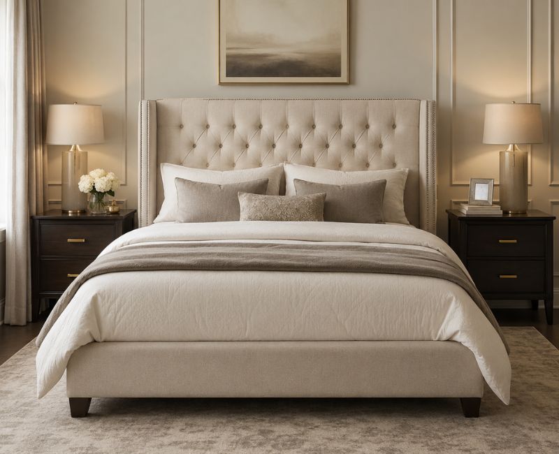 Stylish upholstered bed

