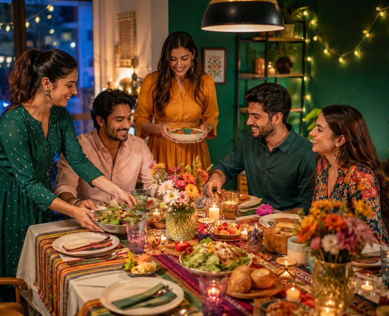 Themed dinner with friends. Staycation Ideas for Friends

