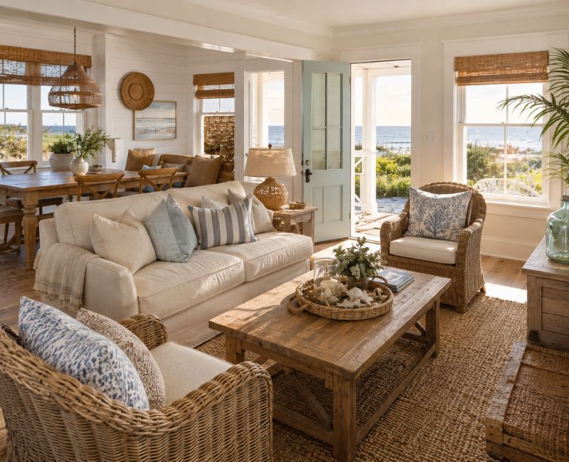 Natural beach house decor

