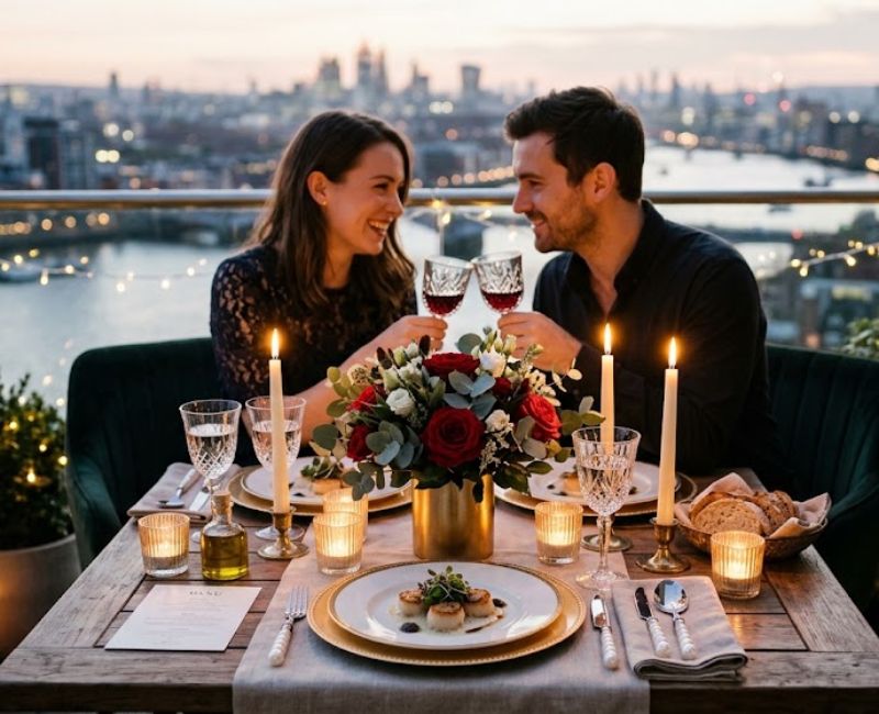 Elegant candlelit dinner